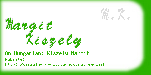margit kiszely business card